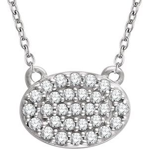 Ladies Natural Diamond Cluster Necklace (I1, H+) — 14K White Gold