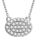 Ladies Natural Diamond Cluster Necklace (I1, H+) — 14K White Gold