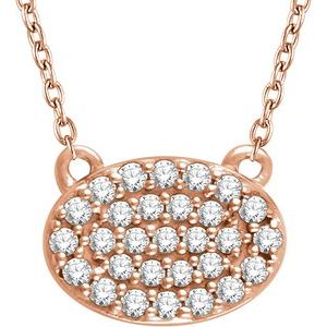 Ladies Natural Diamond Cluster Necklace (I1, H+) — 14K Rose Gold