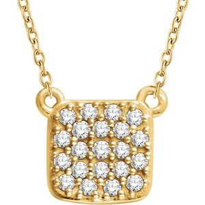 Ladies Natural Diamond Cluster Necklace (I1, H+) — 14K Yellow Gold