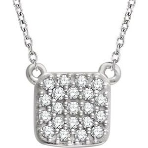Ladies Natural Diamond Cluster Necklace (I1, H+) — 14K White Gold