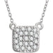 Ladies Natural Diamond Cluster Necklace (I1, H+) — 14K White Gold