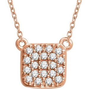 Ladies Natural Diamond Cluster Necklace (I1, H+) — 14K Rose Gold