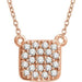 Ladies Natural Diamond Cluster Necklace (I1, H+) — 14K Rose Gold
