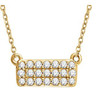 Ladies Natural Diamond Cluster Necklace (I1, H+) — 14K Yellow Gold