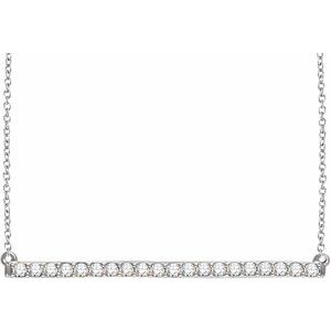 Lab-Grown Diamond Accented Bar Necklace
