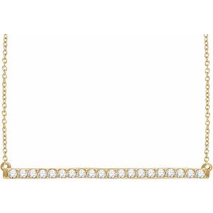 Lab-Grown Diamond Accented Bar Necklace