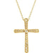 Ladies Natural Diamond Cross Necklace (I1, H+) — 14K Yellow Gold