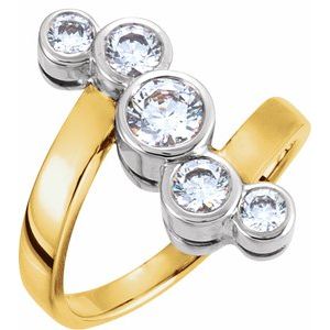 Ladies 14K Yellow/ Natural Diamond Right Hand Ring (I1, G-H) — 14K Yellow/White Gold
