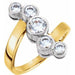 Ladies 14K Yellow/ Natural Diamond Right Hand Ring (I1, G-H) — 14K Yellow/White Gold