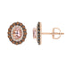 EARRINGS 1.65CT ROUND/OVAL DIAMOND 10K MORGANITE STONE ROSE GOLD