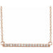 Ladies Natural Diamond Bar Necklace (I2, H+) — 14K Rose Gold