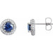 Ladies Natural Blue Sapphire Natural Diamond Earrings — 14K White Gold