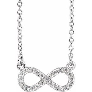Ladies Natural Diamond Infinity 16 1/ Necklace (Si1, G-H) — Platinum