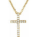 Ladies Natural Diamond Petite Cross Necklace (Si1, G-H) — 14K Yellow Gold