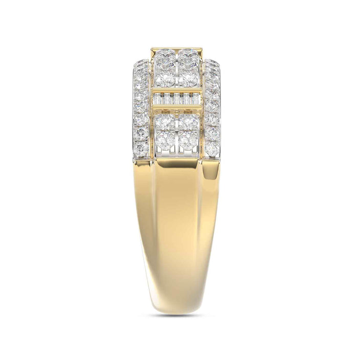 MEN'S BAND 1.00CT ROUND/BAGUETTE DIAMOND 10K YELLOW GOLD