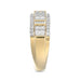 MEN'S BAND 1.00CT ROUND/BAGUETTE DIAMOND 10K YELLOW GOLD