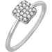 Ladies Natural Diamond Cluster Ring (I1, H+) — 14K White Gold