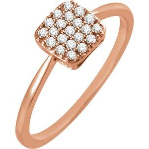 Ladies Natural Diamond Cluster Ring (I1, H+) — 14K Rose Gold