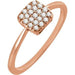 Ladies Natural Diamond Cluster Ring (I1, H+) — 14K Rose Gold