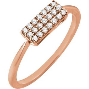 Ladies Natural Diamond Cluster Ring (I1, H+) — 14K Rose Gold