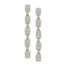 LADIES LINEAR EARRINGS 1.00CT ROUND/BAGUETTE DIAMOND 14K YELLOW GOLD