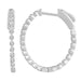 LADIES HOOP EARRINGS 1.00CT ROUND DIAMOND 14K WHITE GOLD