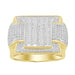 MEN'S RING 1.00CT ROUND/BAGUETTE DIAMOND 10K YELLOW GOLD