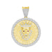 MEN'S CHARM 1.00CT ROUND/BAGUETTE DIAMOND 10K YELLOW GOLD