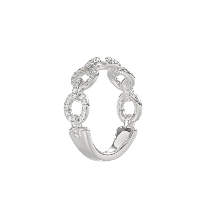 LADIES BAND 0.33CT ROUND DIAMOND 14K WHITE GOLD