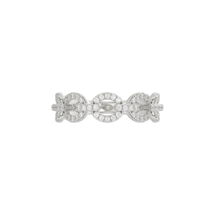 LADIES BAND 0.33CT ROUND DIAMOND 14K WHITE GOLD