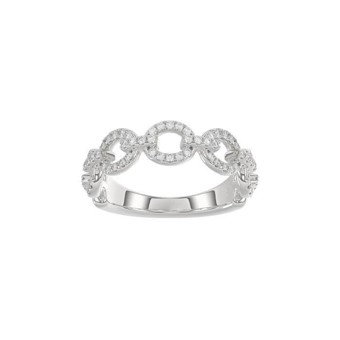 LADIES BAND 0.33CT ROUND DIAMOND 14K WHITE GOLD
