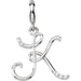 Ladies Script Initial K Natural Diamond Charm/Pendant (I2, G-H) — Sterling Silver