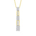 LADIES PENDANT WITH CHAIN 0.50CT ROUND/BAGUETTE DIAMOND 14K WHITE GOLD (SI QUALITY)