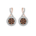 LADIES EARRINGS 0.75CT ROUND DARK BROWN DIAMOND 14K ROSE GOLD (SI QUALITY)
