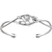 Ladies Natural Diamond Floral Cuff Bracelet (I1, H+) — 14K White Gold