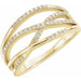 Ladies Natural Diamond Criss-Cross Ring (I1, G-H) — 14K Yellow Gold