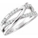 Ladies Natural Diamond Criss-Cross Ring (I1, G-H) — 14K White Gold