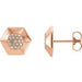 Ladies Natural Diamond Geometric Earrings — 14K Rose Gold