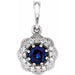 Ladies Natural Blue Sapphire Natural Diamond Pendant (Si2-Si3, G-H) — Platinum