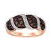 LADIES BAND 0.80CT ROUND/DARK BROWN DIAMOND 14K ROSE GOLD  