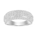 MEN'S  BAND 1.00CT ROUND/BAGUETTE DIAMOND 14K WHITE GOLD