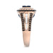 Bold And Elegant 14K Rose Gold Ladies Ring Featuring 1.50Ct Round Diamonds In Blue, Dark Brown , And White Tones. A Striking Multi-Stone Design Perfec