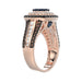 Bold And Elegant 14K Rose Gold Ladies Ring Featuring 1.50Ct Round Diamonds In Blue, Dark Brown , And White Tones. A Striking Multi-Stone Design Perfec