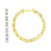 LADIES HOOPS EARRINGS 1.00CT ROUND/BAGUETTE DIAMOND 14K YELLOW GOLD