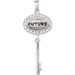 Ladies Natural Diamond "Future" Key Pendant (I1, H+) — Sterling Silver