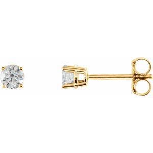 Ladies Natural Diamond Earrings (I1, G-H) — 14K Yellow Gold