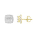 LADIES EARRINGS 0.16CT ROUND/BAGUETTE DIAMOND 10K YELLOW GOLD