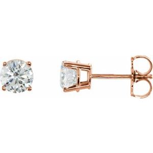 Ladies Natural Diamond Earrings (I1, G-H) — 14K Rose Gold