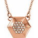 Ladies Natural Diamond Geometric Necklace (I1, G-H) — 14K Rose Gold